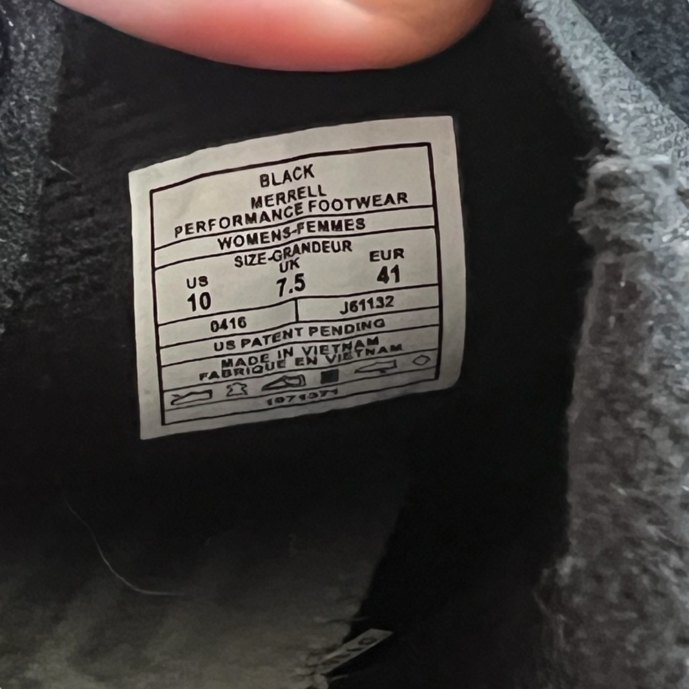 Merrell Black Leather Jungle Moc Slip-on Grippy Sole Shoes ⚠️ Missing Insert ⚠️ - Picture 11 of 11